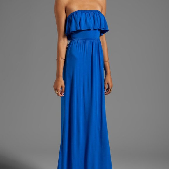 JAMES & JOY Becky Long Dress in Blue  Size Large - Picture 10 of 12